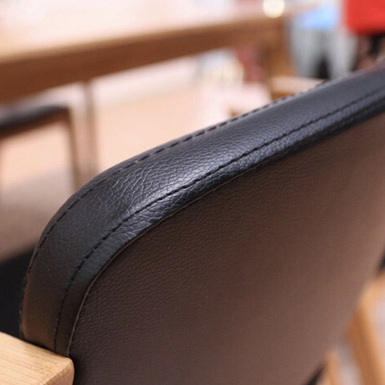 Chaise de salle à manger carrée en bois contemporaine, chaise latérale à dossier ouvert pour cuisine