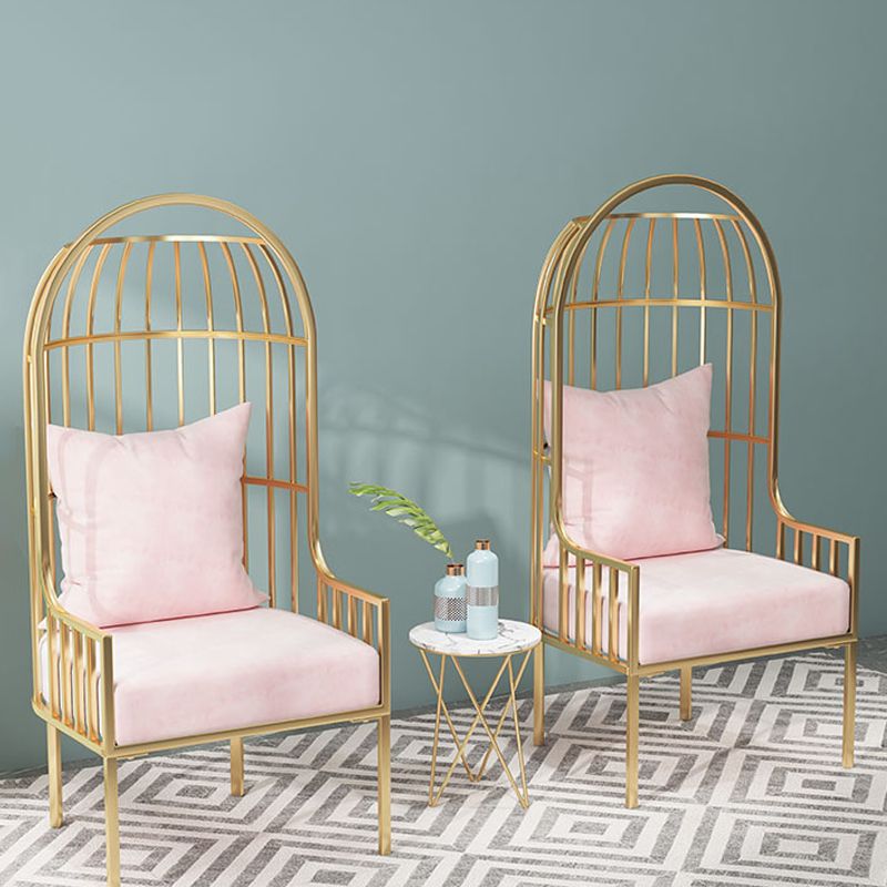 Glam Style 25.6 "Wide Pillow Back Square Arm Metal Frame Balloon Chair