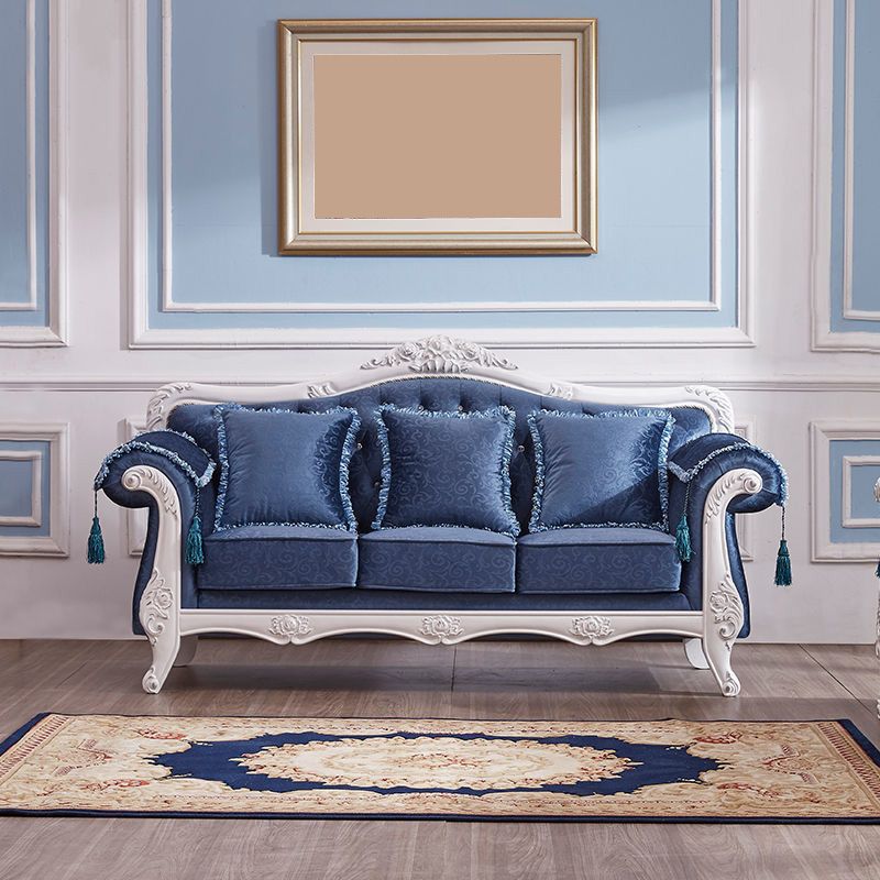 Tight and Tufted Split-Back Rolled Arm Sofa Couch for Three People