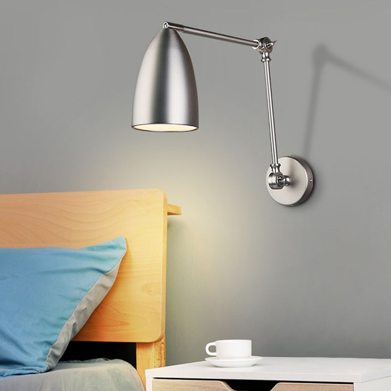 Metal Shade Wall Light Modern Single Light Adjustable Wall Sconce for Bedroom