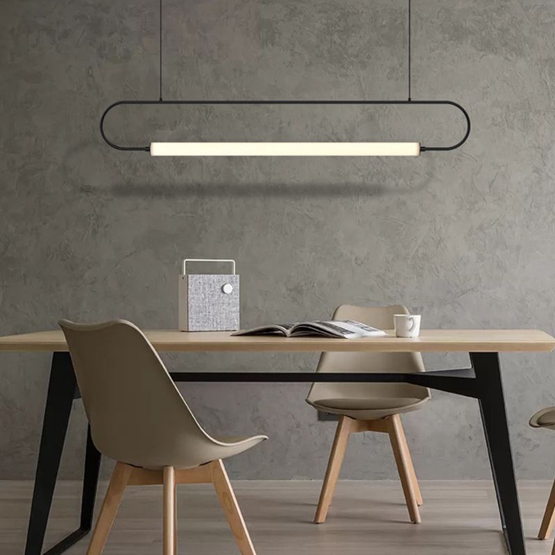 Lineal colgante isla luz contemporánea lámpara de lámpara de metal lámpara para comedor