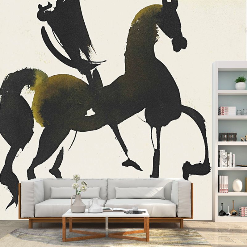 Big Surreal Mural Black Joshua 10:12 Losue Fortis in Bello Painting Wall Covering, Custom Size