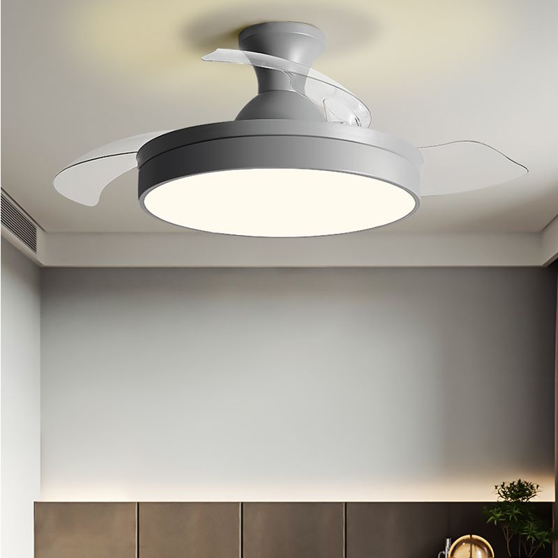 Kids Style Round Ceiling Fan Lamp Metal 1 Light Ceiling Fan Lighting for Living Room