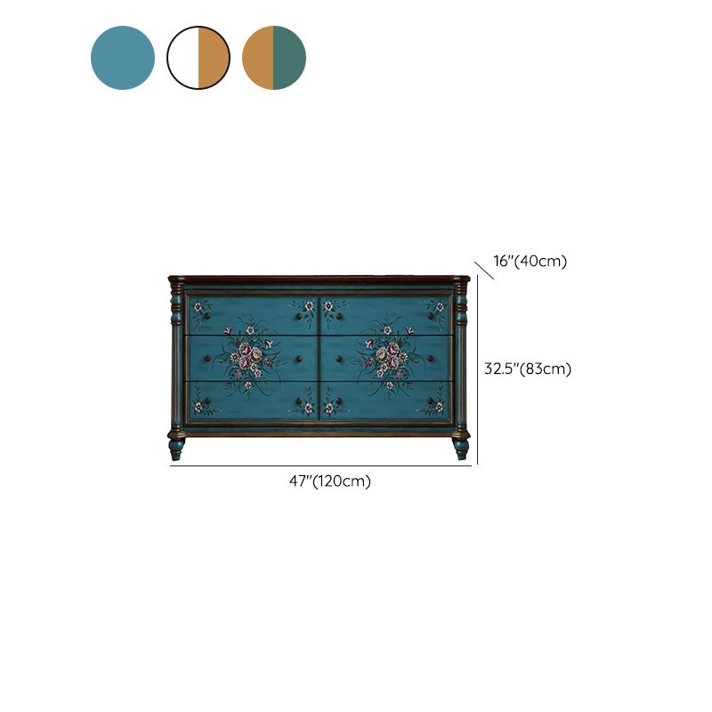 Traditional Dresser Solid Wood Storage Chest Dresser , 15.6 Inch W