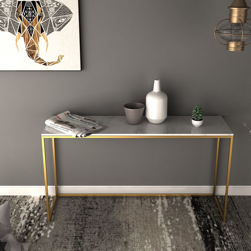 Glam Marble Rectangle Sofa Table Scratch Resistant Stain Resistant Accent Table