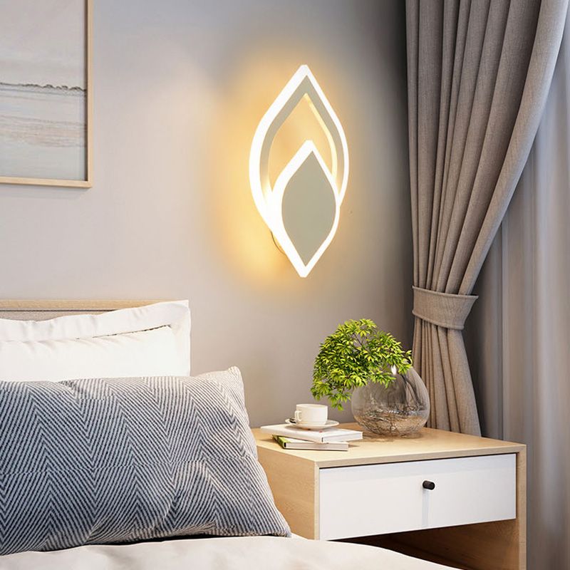 Shaded Bedroom Sconce Light Fixture Metal LED Minimalist Wall Mount Light Fixture