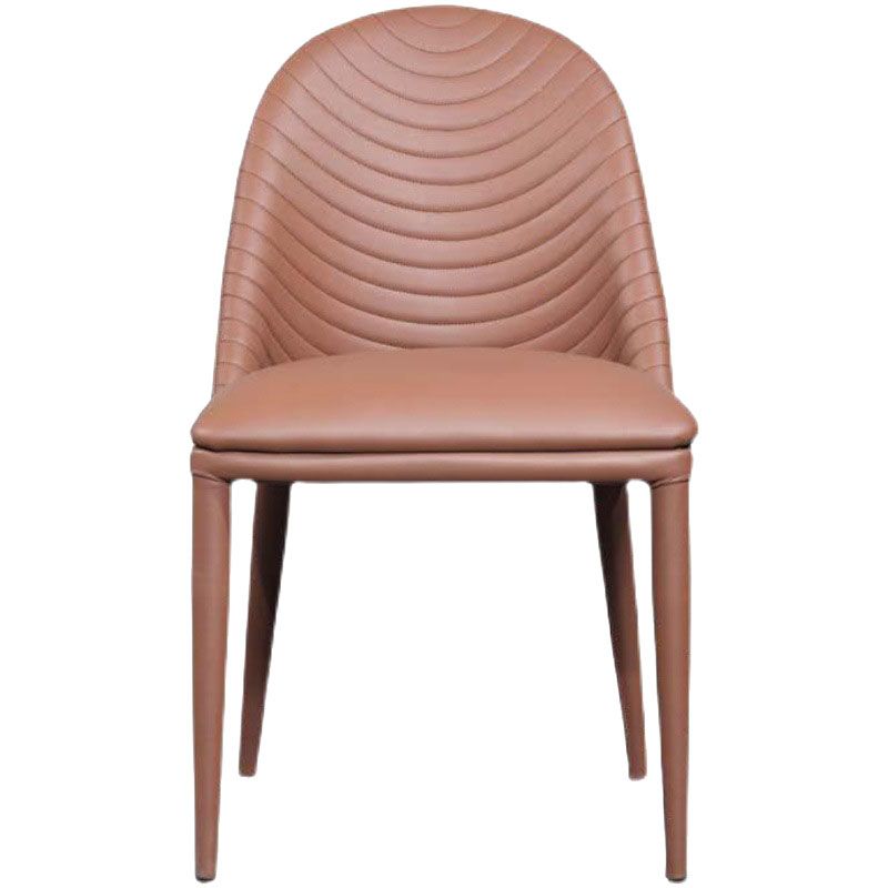 Silla sin brazos inclinada curvada de cuero moderna Silla Parsons con acabado mate para Brasserie