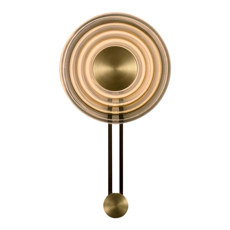 Round Shade Metal Wall Sconce Modern Style Single Light Wall Lighting Fixtures in Amber