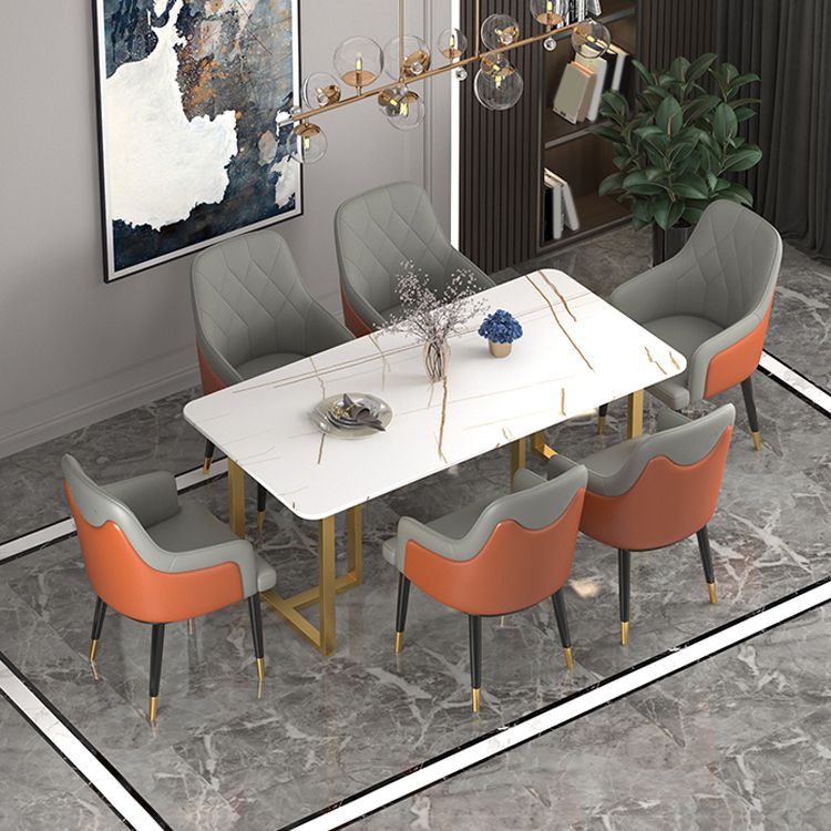 Nordic 1/5/7 Pieces Dining Set Rectangle Stone Dining Table for Dining Room Kitchen