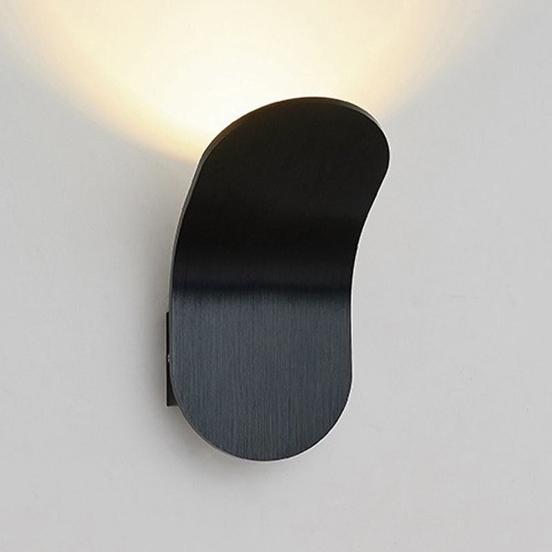 Contemporary Matte Black Wall Mounted Sconce Unique Metal 1 Light Wall Light