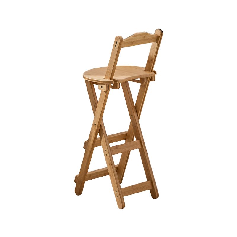 Contemporary Folding Dining Stools Solid Wood Bar Stools with Footrest