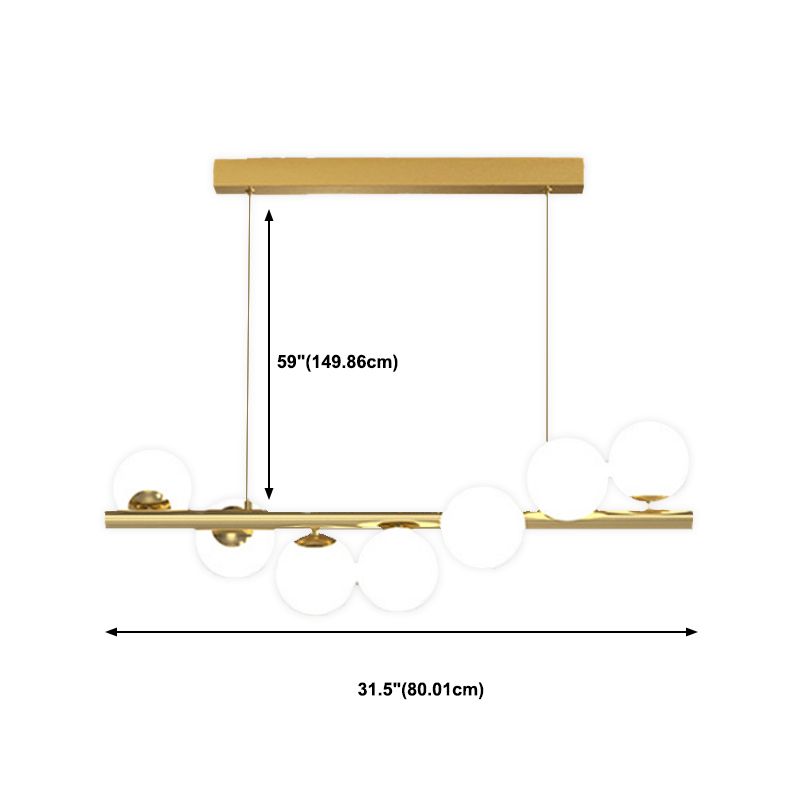 Glass Ball Shape Chandelier Light Modern Multi Lights Chandelier Light Fixture in Gold
