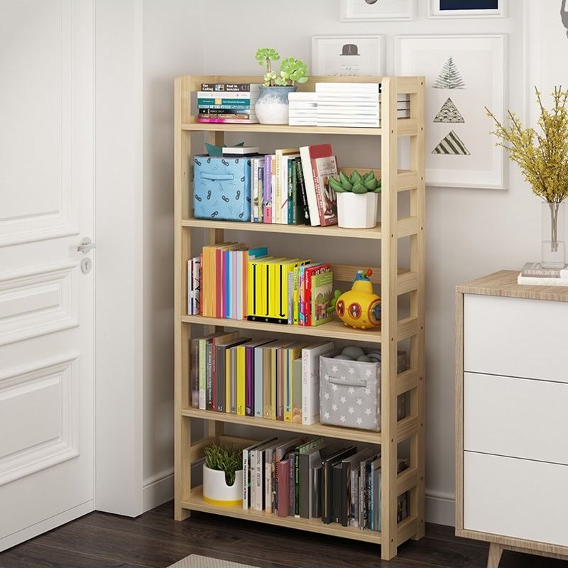 Modern Style Open Bookshelf Solid Wood Etagere Shelf Bookcase