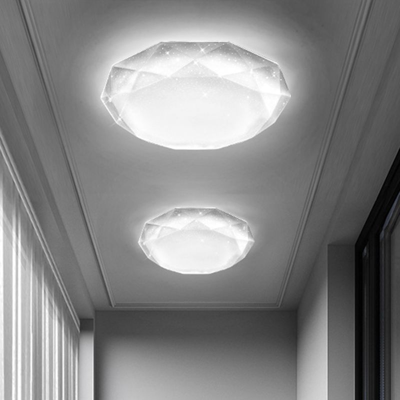 Lámparas de techo de acrílico contemporáneas con montaje empotrado geométrico para dormitorio