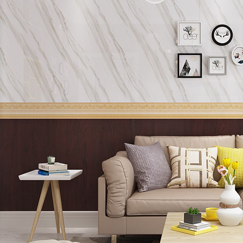 Multi-Color Reclaimed Wood Wallpaper Roll Peel and Stick Industrial Living Room Wall Art