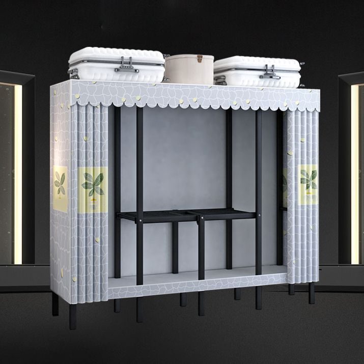 Contemporary Style Folding Wardrobe Armoire Steel Frame Wardrobe Cabinet for Home