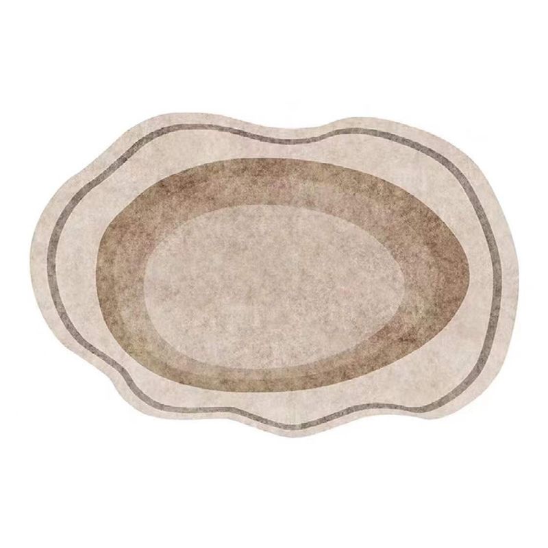 Green Line Rug Polyester Casual Area Rug Non-Slip Backing Rug for Drawing Room
