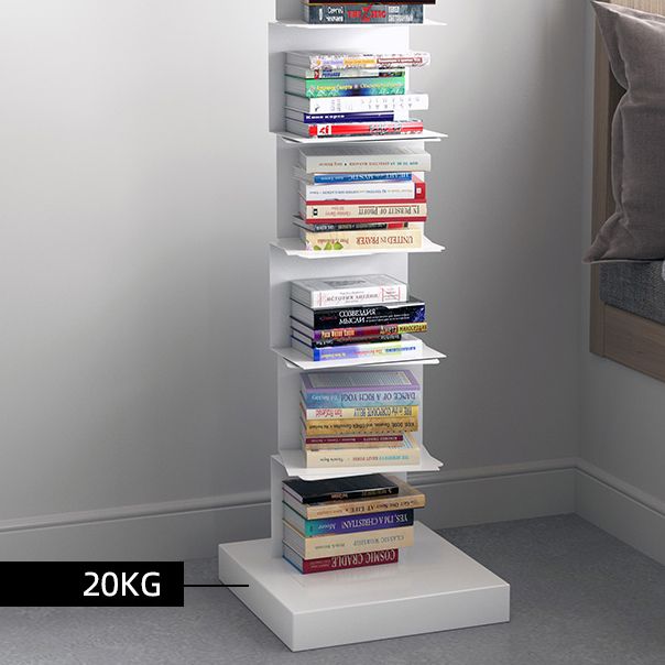 Modern Metal Bookshelf Geometric Vertical Closed Back Bookcase in Burnish