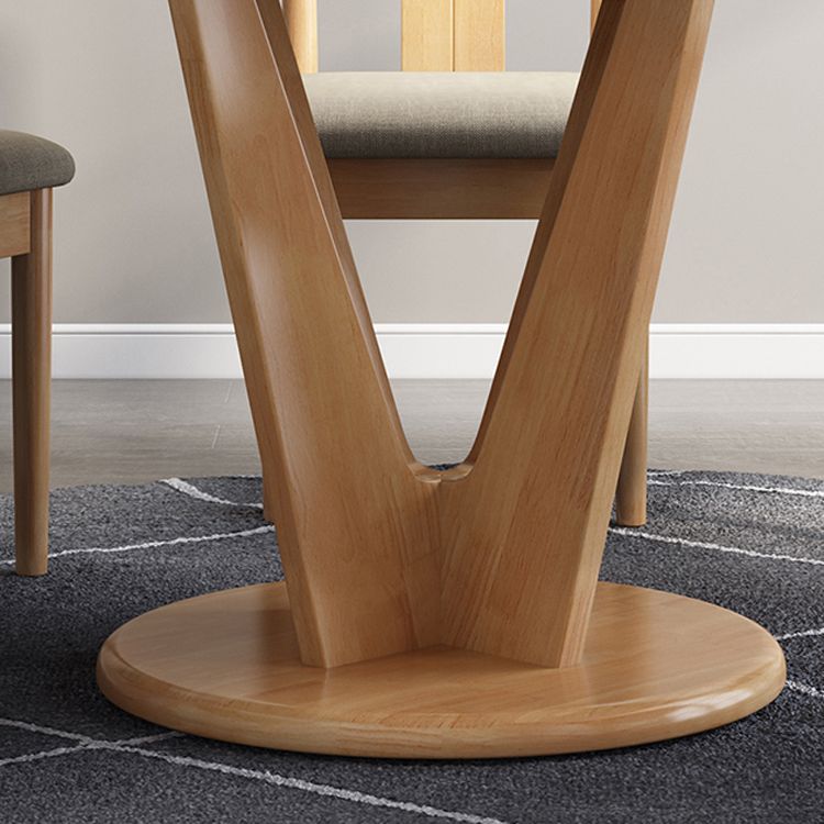 Modern Wood Round Dining Table Rubber Wood Base for Dining Room