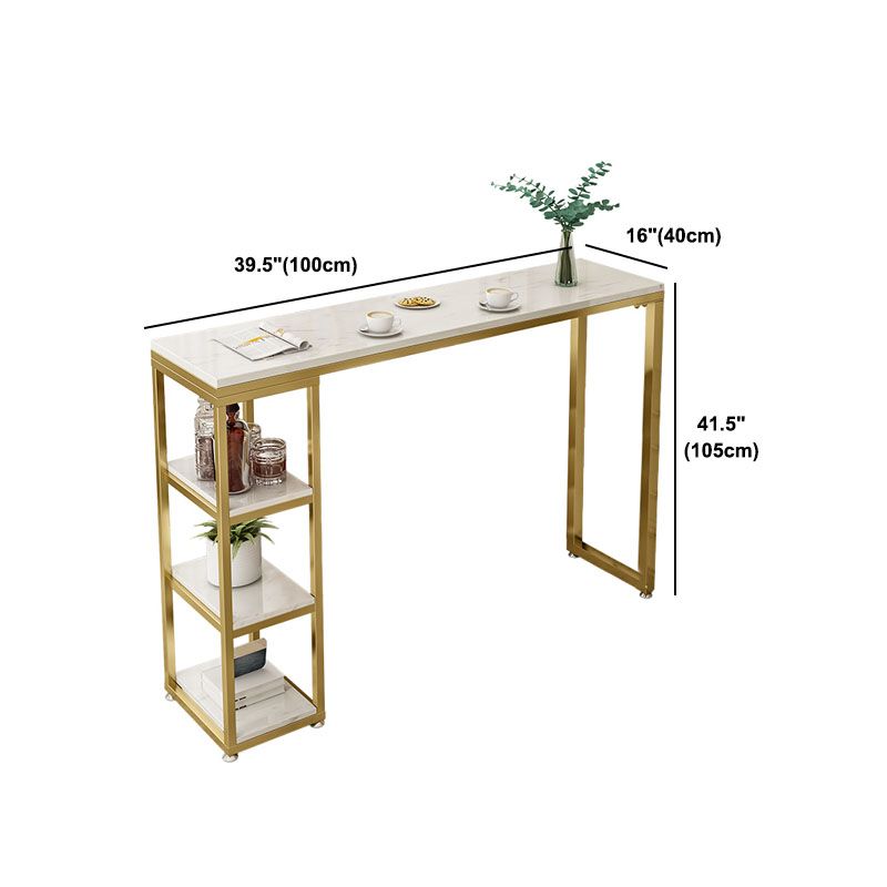 1/3 Pieces Luxurious Rectangular Pub Table Set Artificial Marble Top Bistro Table Set