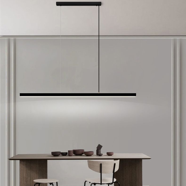 Lampada dell'isola a ciondolo lineare Lampada dell'isola lampadario di illuminazione moderna