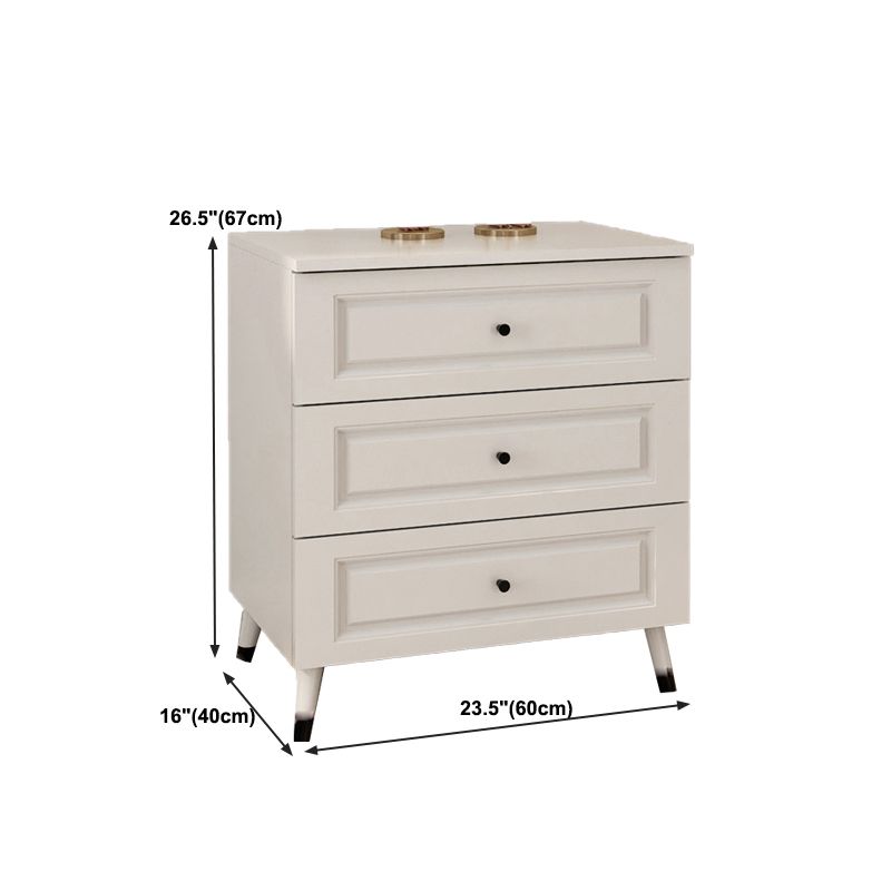 16" D Wooden Storage Chest Modern Style White Storage Chest Dresser for Bedroom