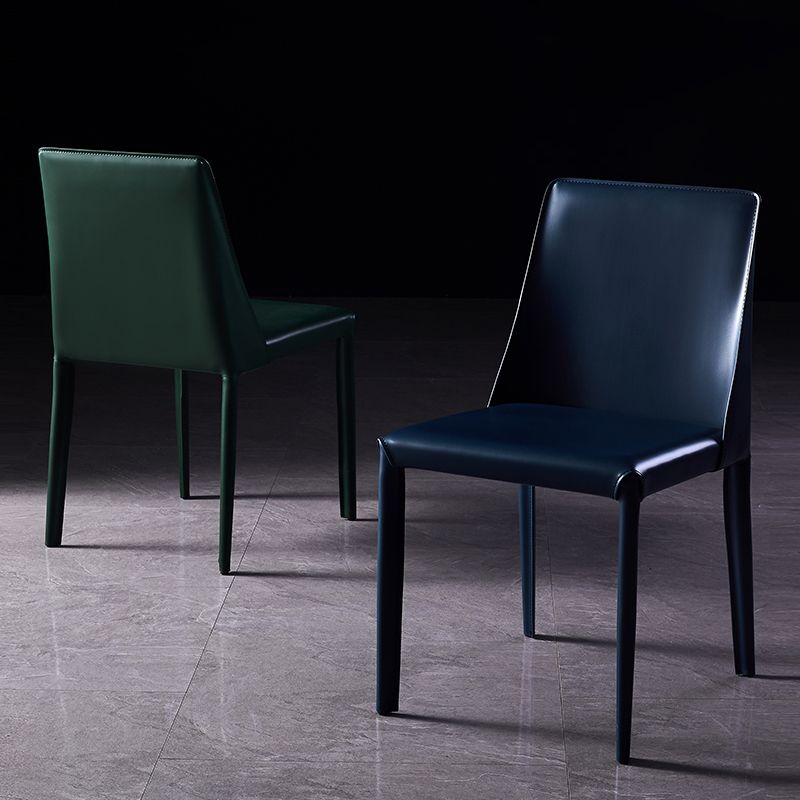 Chaises de salle à manger sans bras moderne chaise en cuir multicolore
