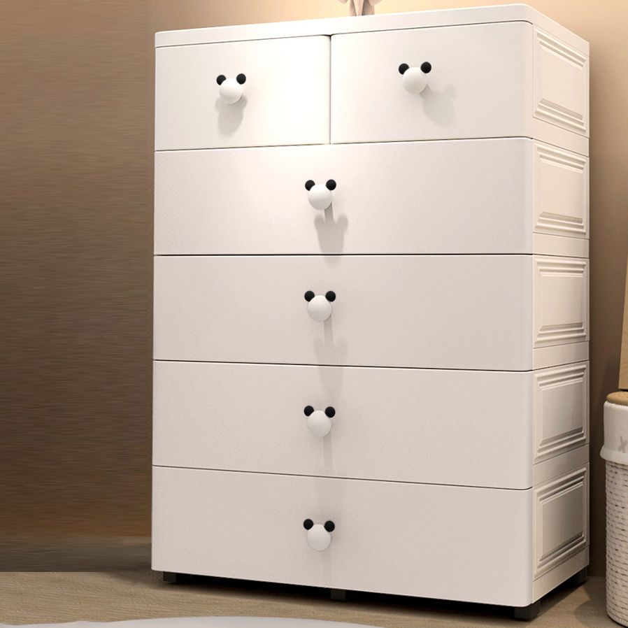 Plastic Matte Finish Non-Hanging Armoire Modern Storage Cabinet with Drawers