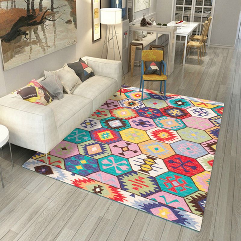 Neuartiger Heimdekor-Teppich, mehrfarbiger geometrischer Teppich, Polyster, pflegeleicht, maschinenwaschbarer Innenteppich