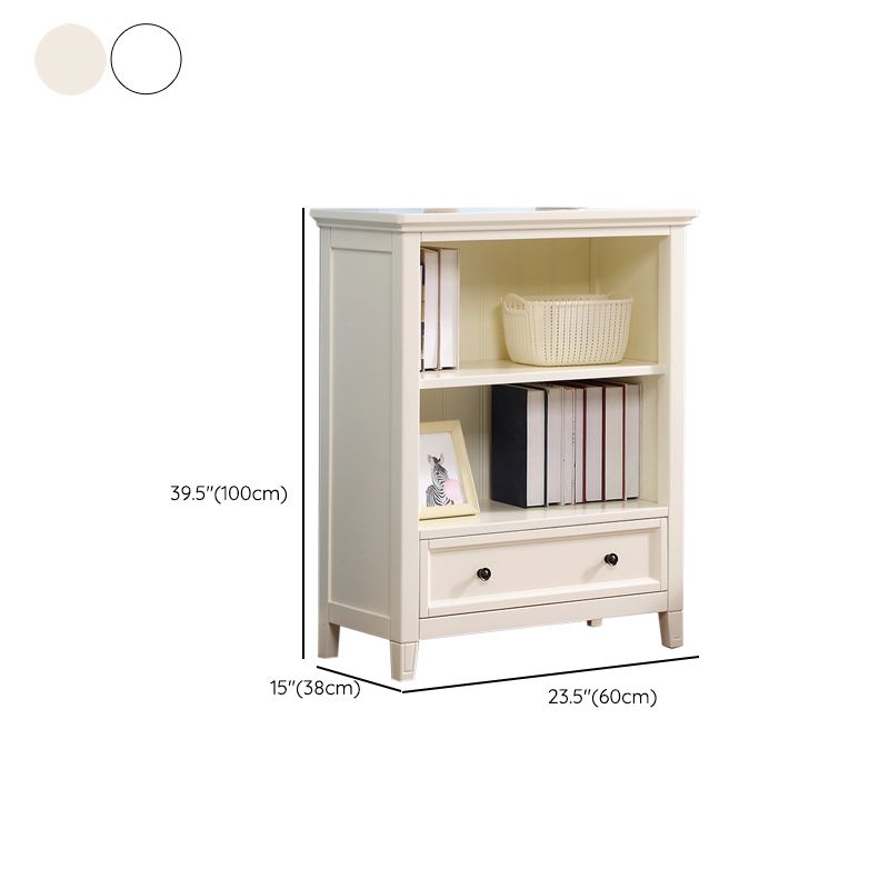 Modern Style Closed Back Bookcase Standard Wooden Bookshelf  in White