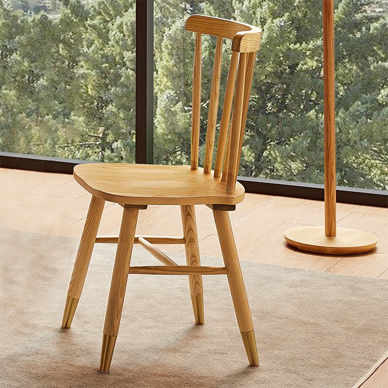 Slat Back Side Chair Wood Scandinavian Dining Kitchen Room Chair
