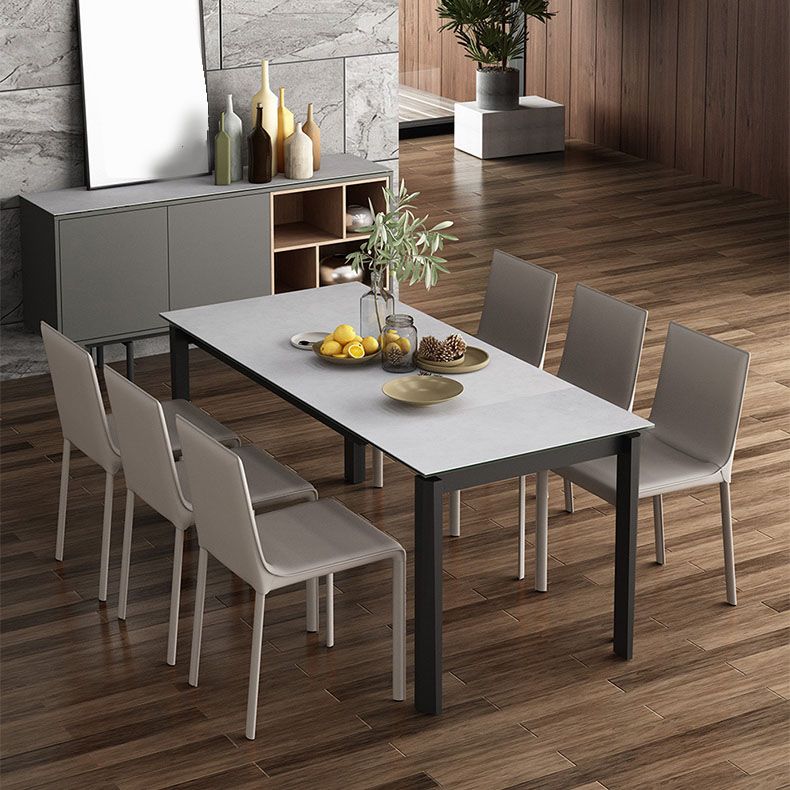 Contemporary Style Kitchen Chairs Dining Armless Side Chairs with Metal Legs