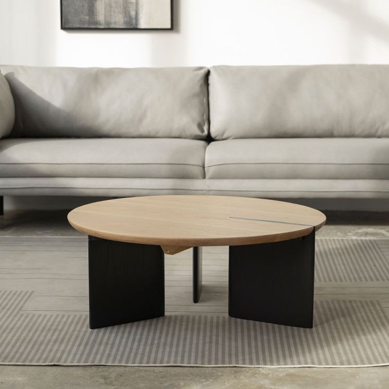 Modern Single Coffee Table No Distressing Solid Wood Round Coffee Table
