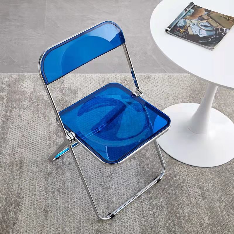 Industrial Style Plastic Dining Armless Chair Open Back Dining Side Chair