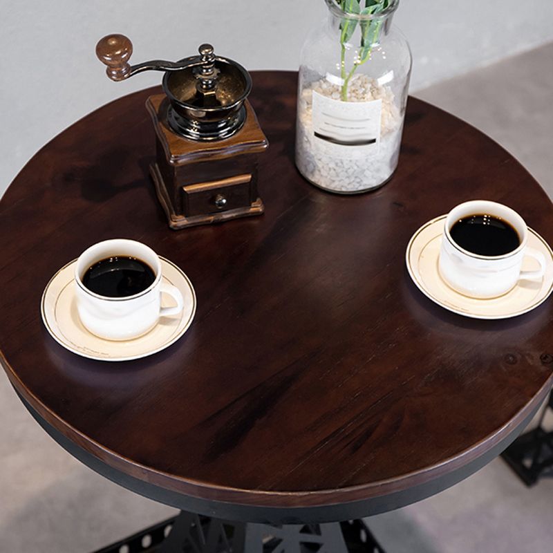 Industrial 1/2/3 Pieces Round Bar Table Set Solid Wood Bar Table Set for Dining Room
