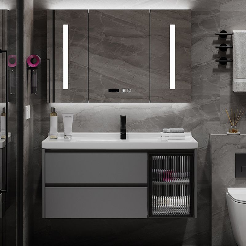 Contemporary Sink Vanity Bathroom Vanity Cabinet with Mirror Cabinet