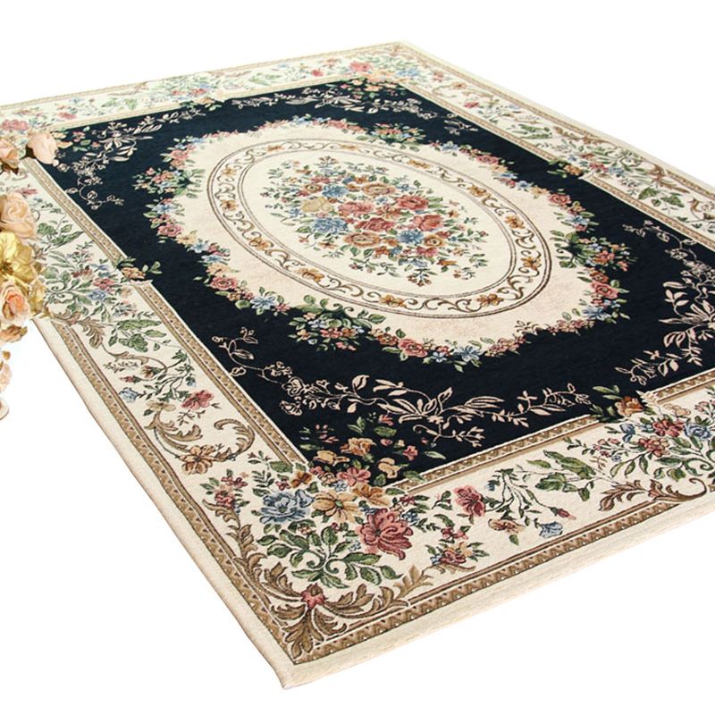 Tapis de salon marocain Tapis à imprimé floral multicolo