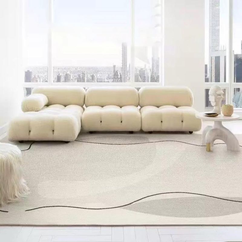 Simple Modern Rug Beige Color Piece Rug Washable Rug for Home Decor