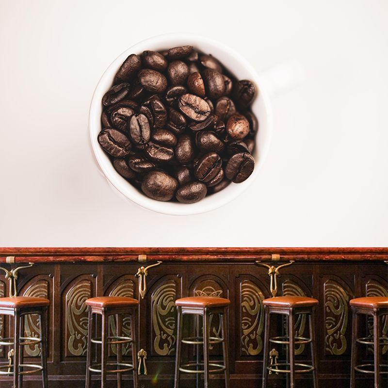 Coffee Beans Mural Wallpaper Eco-friendly Coffee Shop Decoration in Soft Color