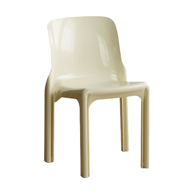 Contemporary Style Plastic 4 Legs Dining Side Chair for Home