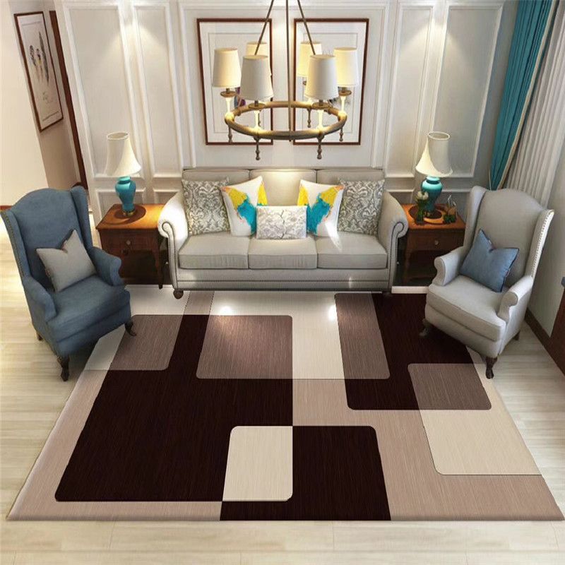 Modern Geometric Indoor Rug Leisure Patchwork Area Rug Polyester Carpet for Living Room