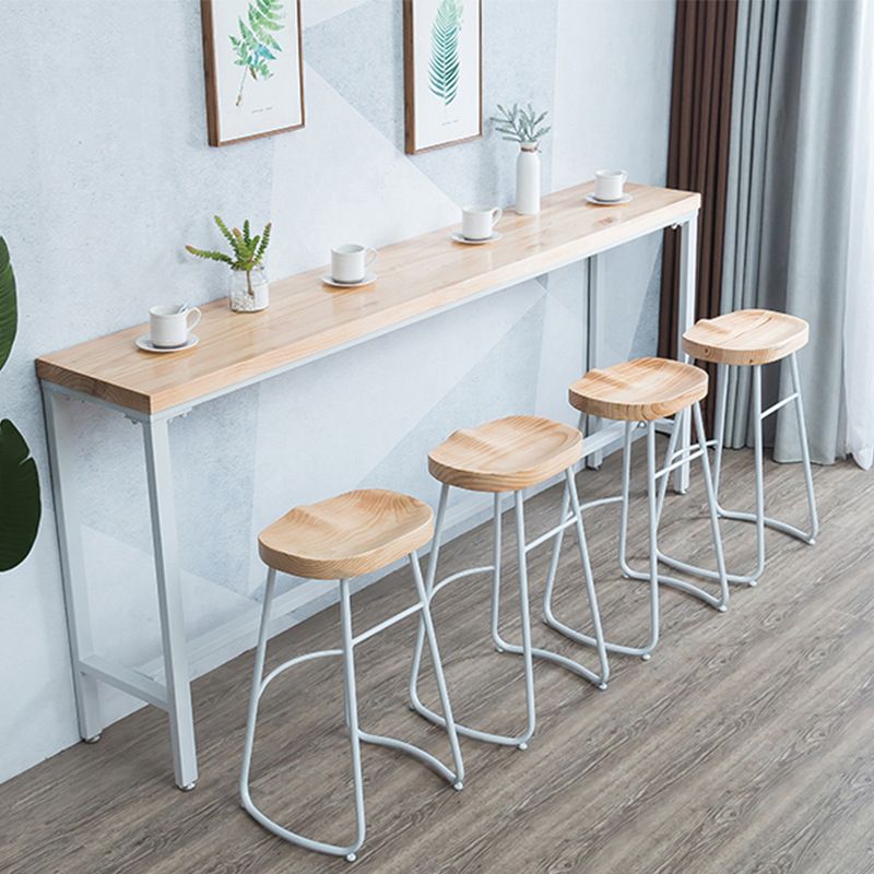 Glam Style 1/2/4/5 Pieces Bar Table Set Rectangle Bar Table with High Metal Stools