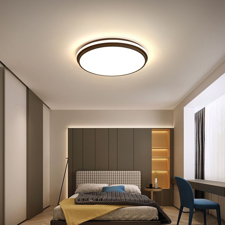 Black Geometrical Flush Ceiling Light Fixture Modern Style 1-Light Metal Flush Light