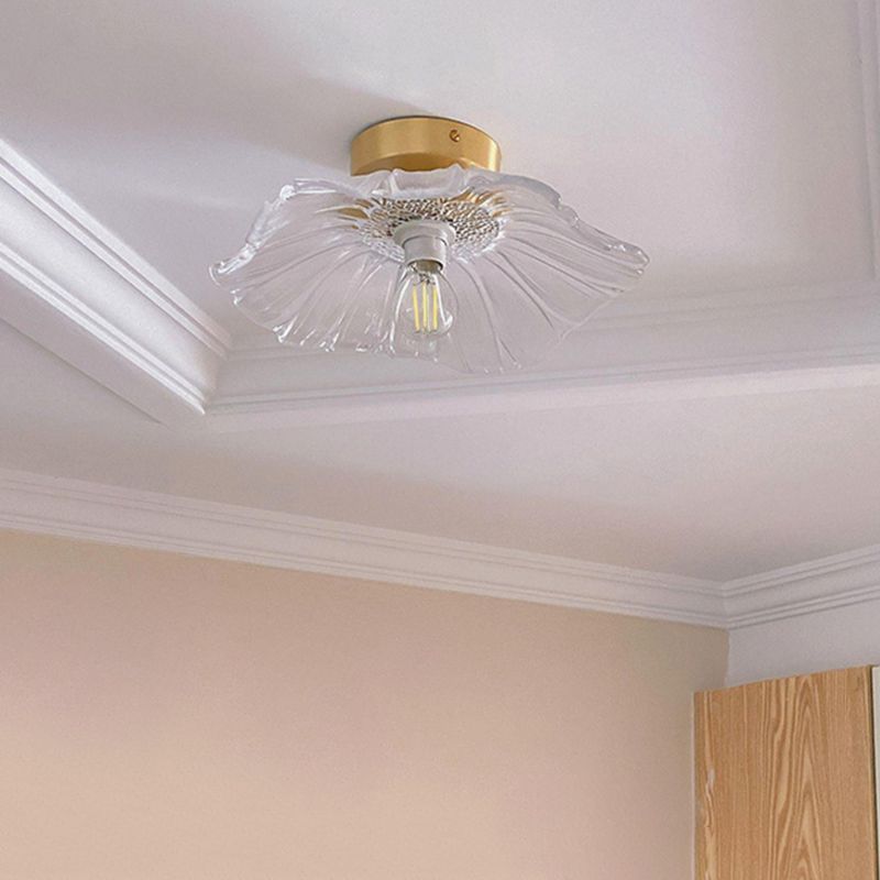 Contemporary Ceiling Lamp Creative Glass Shade Flush Mount Light Fixture
