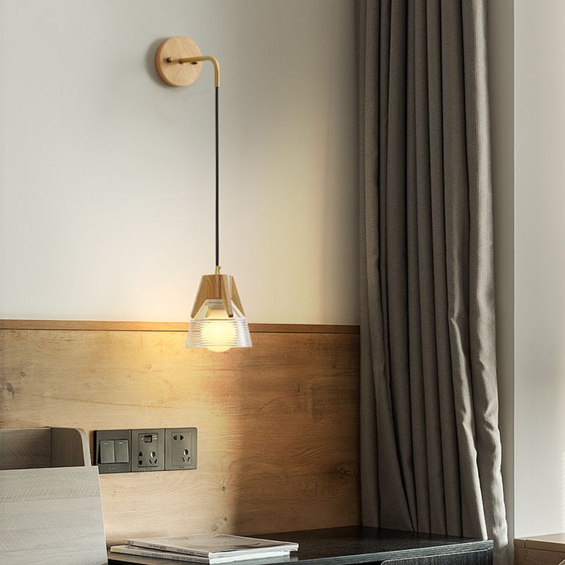 Modern Wooden Wall Light Sconce Simple Wall Light Fixture for Bedroom
