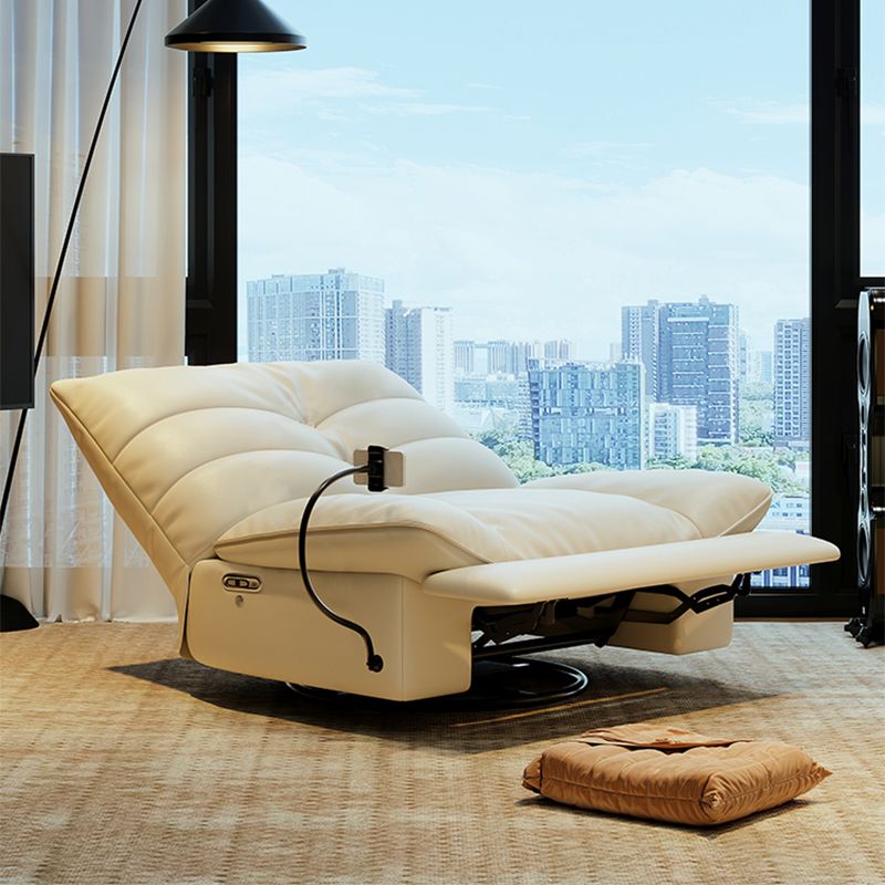 Modern Genuine Leather Club Chair Recliner Massage Home Theater Recliner