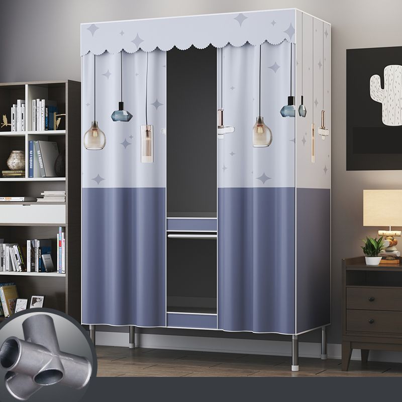 Contemporary Style Metal Wardrobe 1-door Wardrobe Closet for Bedroom