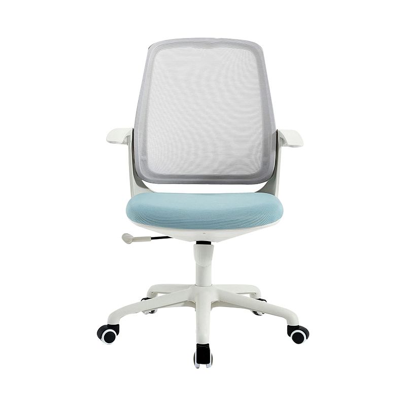 Deluxe Chair With Breathable AirGrid Back Fixed Arms White Frame Office Chair