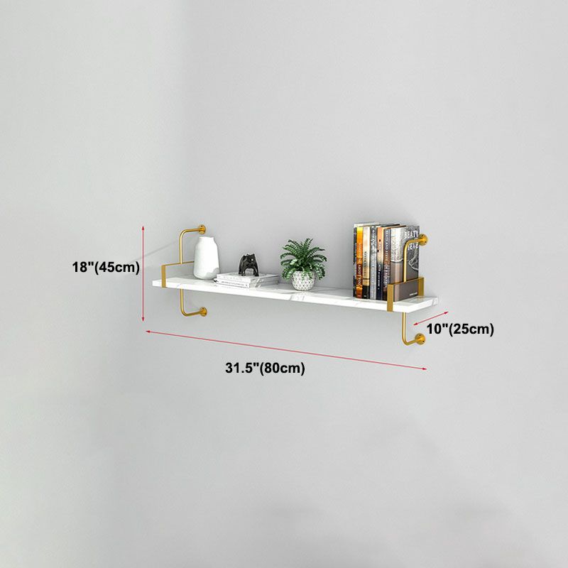 9.84"W Bookshelf Glam Style Wall Mounted Bookcase for Home Office Study Room