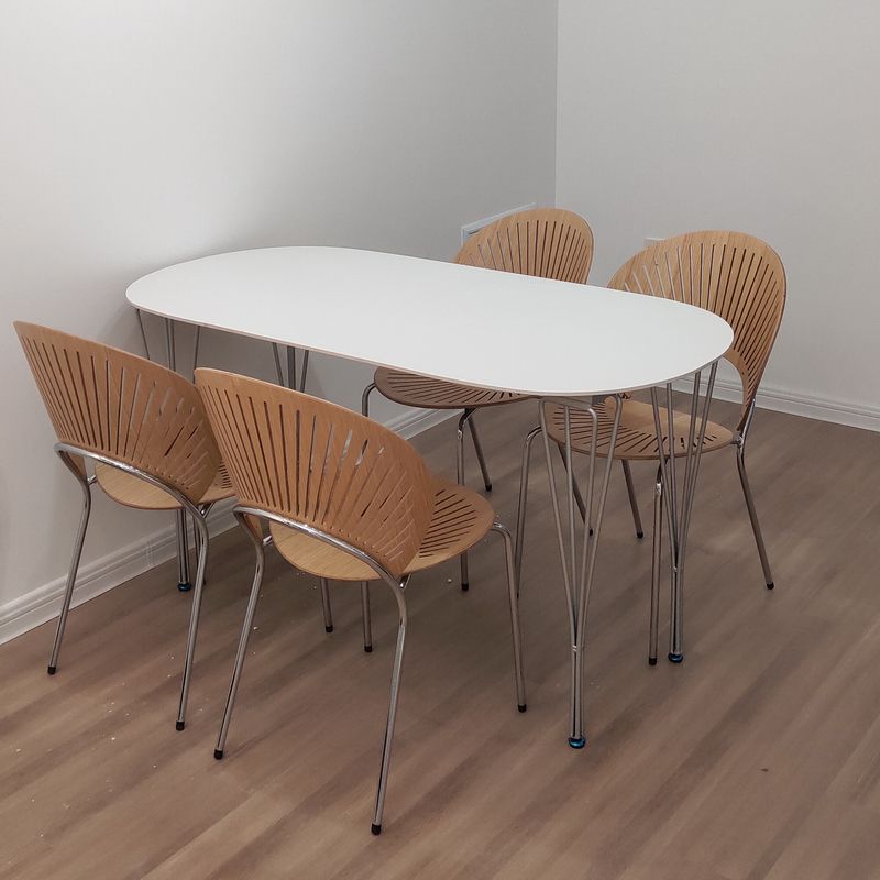 Metal Modern Oval Dining Table Sintered Stone Dining Table with 4 Legs